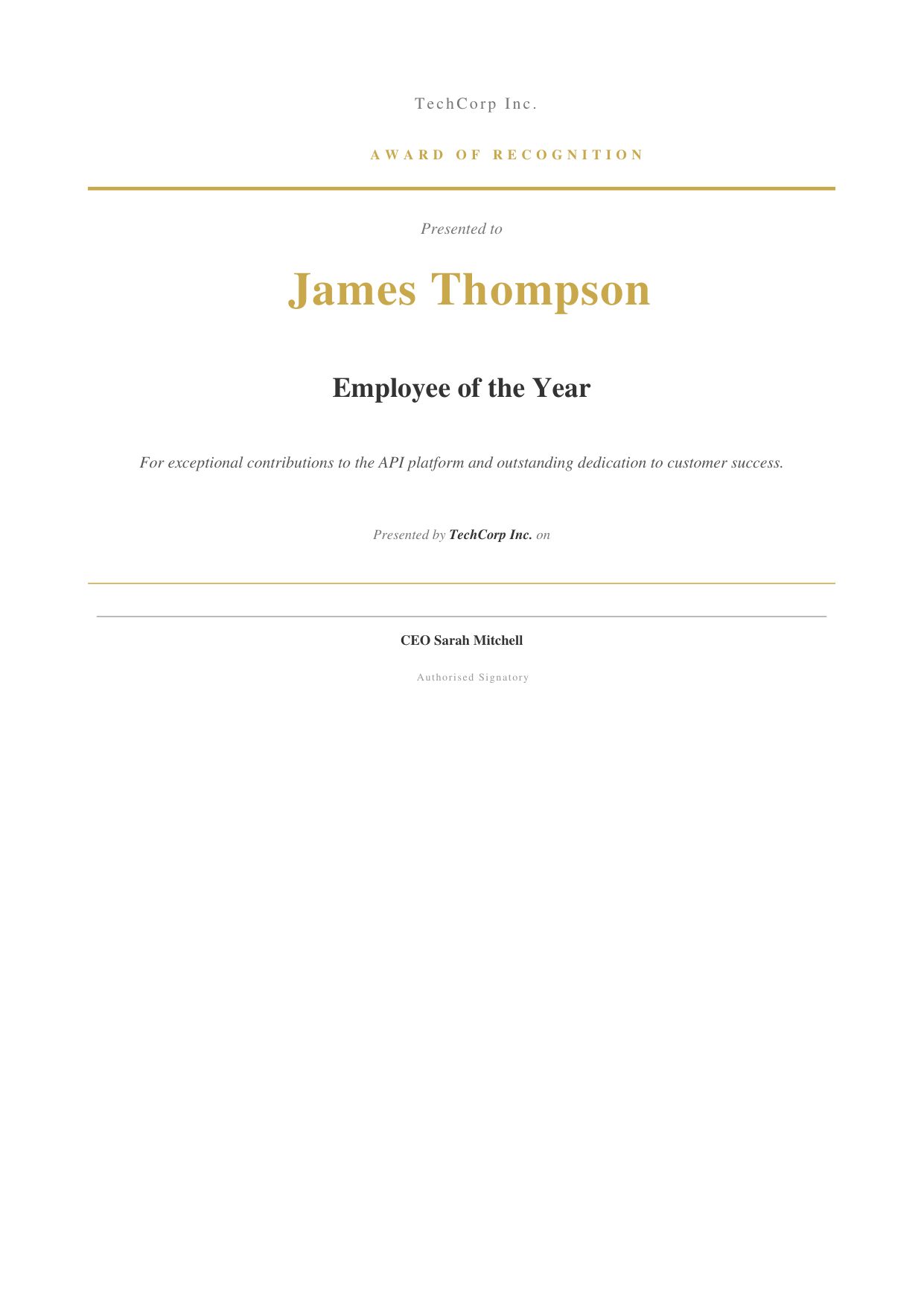Award / Recognition preview